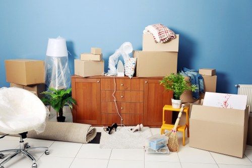 Sorted household materials prepared for reuse, charity donation, and recycling