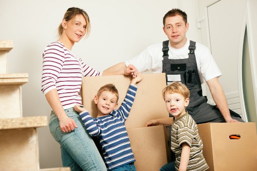 Boxes and furniture loaded for a local move in Pimlico