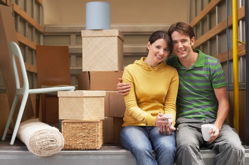 Removal van loading household items for a central London move