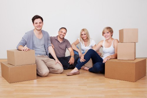 Careful transport of furniture and boxes in a van